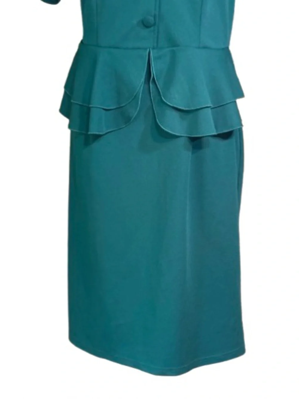 Aisize Reproduction Women's 1940s Vintage Square Peplum Bodycon Dress - Picture 4 of 14